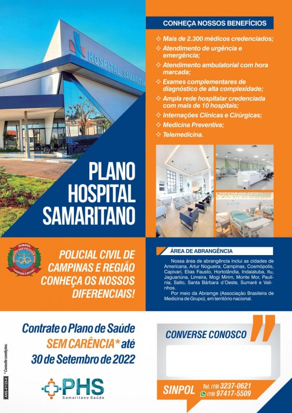 NOVA PARCERIA SINPOL CAMPINAS X PHS - SAMARITANO SAÚDE