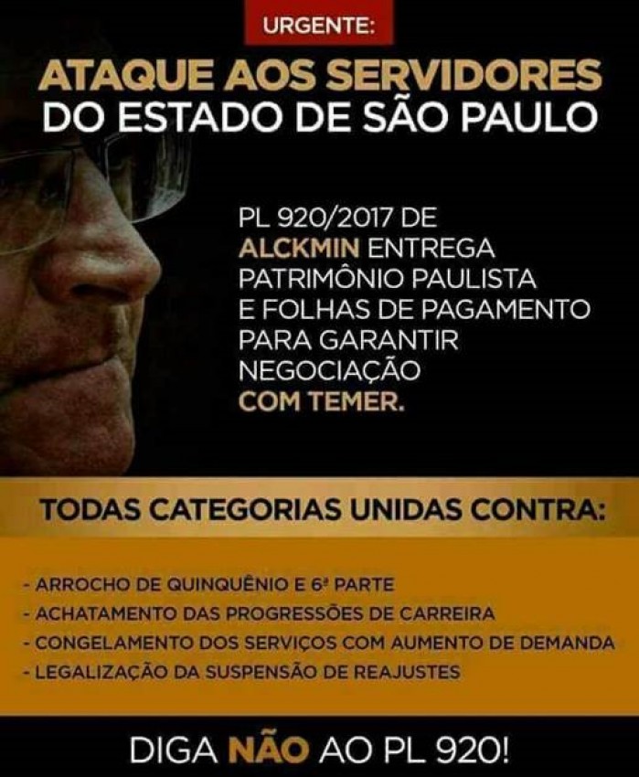 MANIFESTAÇÃO DE SERVIDORES DO ESTADO CONTRA PL 920/17 NA AVENIDA PAULISTA, DIA 27/10